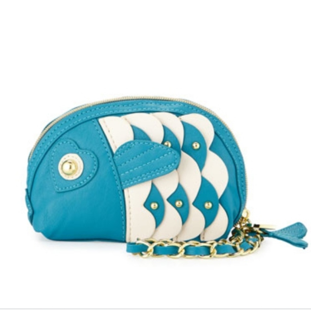 Betsey Johnson Kitschy Fish clutch purse w…